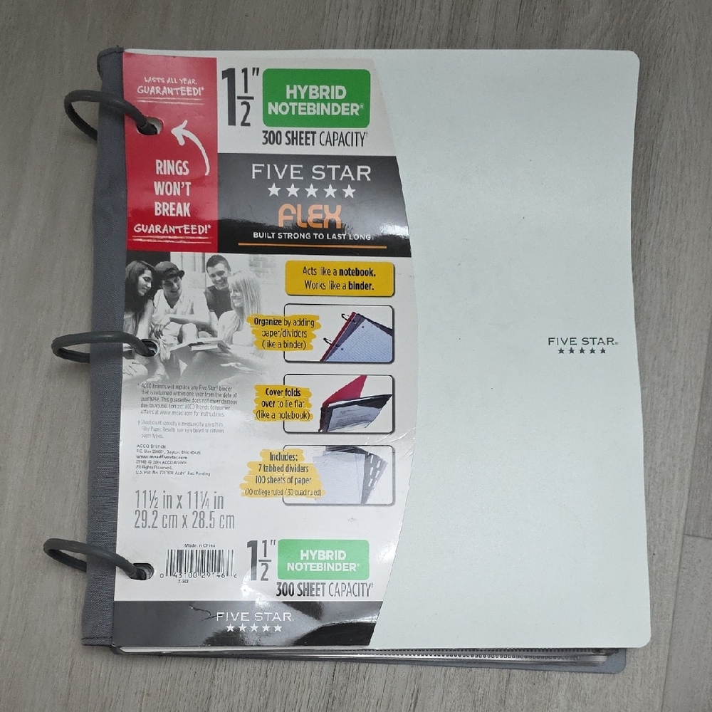 Five Star Gray Hybrid Notebinder